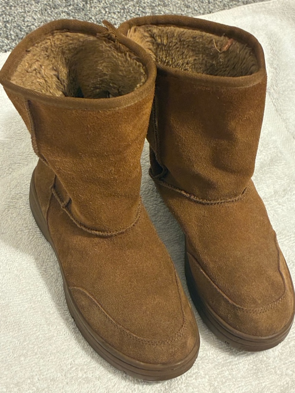 Route 66 Brown Suede Faux-Fur Lined Ankle Boots